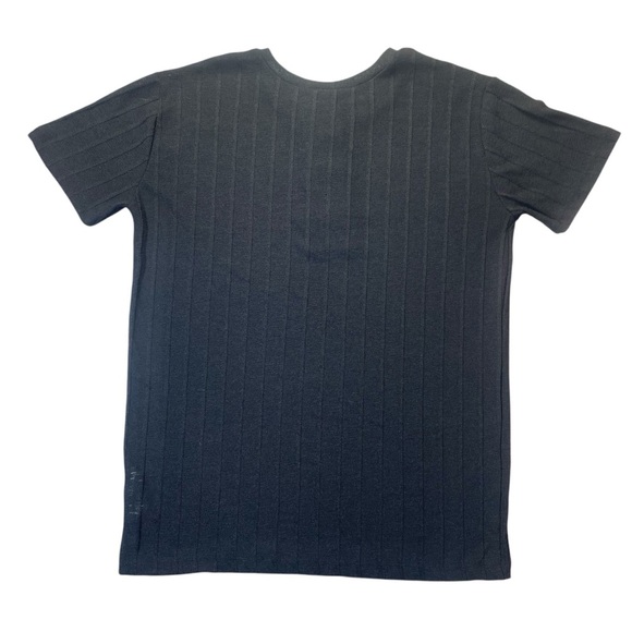 ZARA Ribbed Knit Black Button Detail Short Sleeve Top Size M - Picture 3 of 9
